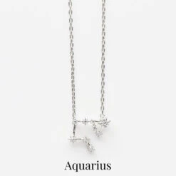 Zodiac Diamond Constellation Necklace 36 Zodiac Diamond Constellation Necklace -Carrie Elizabeth CarrieElizabethConstellationNecklaceAquarius 2