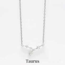 Zodiac Diamond Constellation Necklace 27 Zodiac Diamond Constellation Necklace -Carrie Elizabeth CarrieElizabethConstellationNecklaceTaurus 2