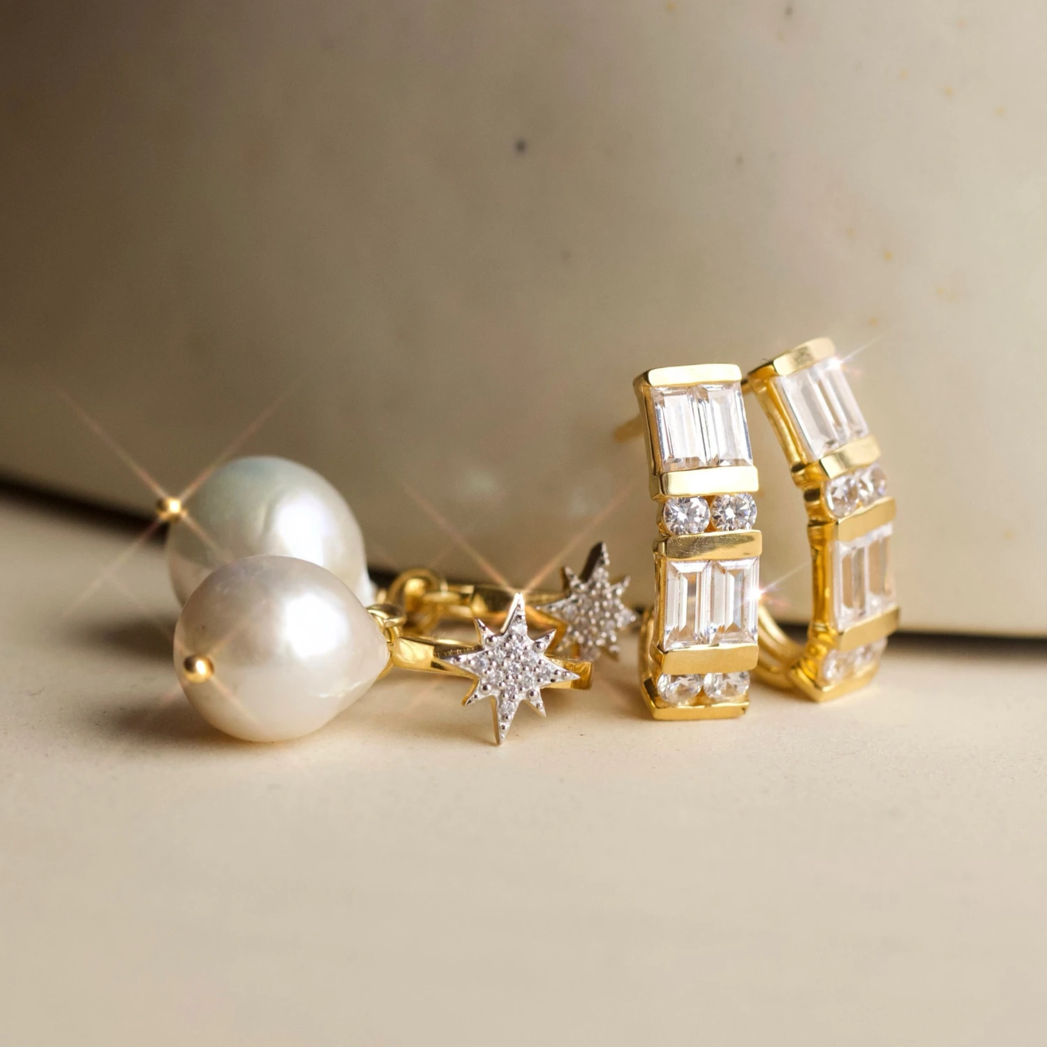 Starburst Baroque Pearl Drop Earrings 4 Starburst Baroque Pearl Drop Earrings - Image 4