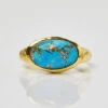 Santorini Faceted Copper Turquoise Statement Ring