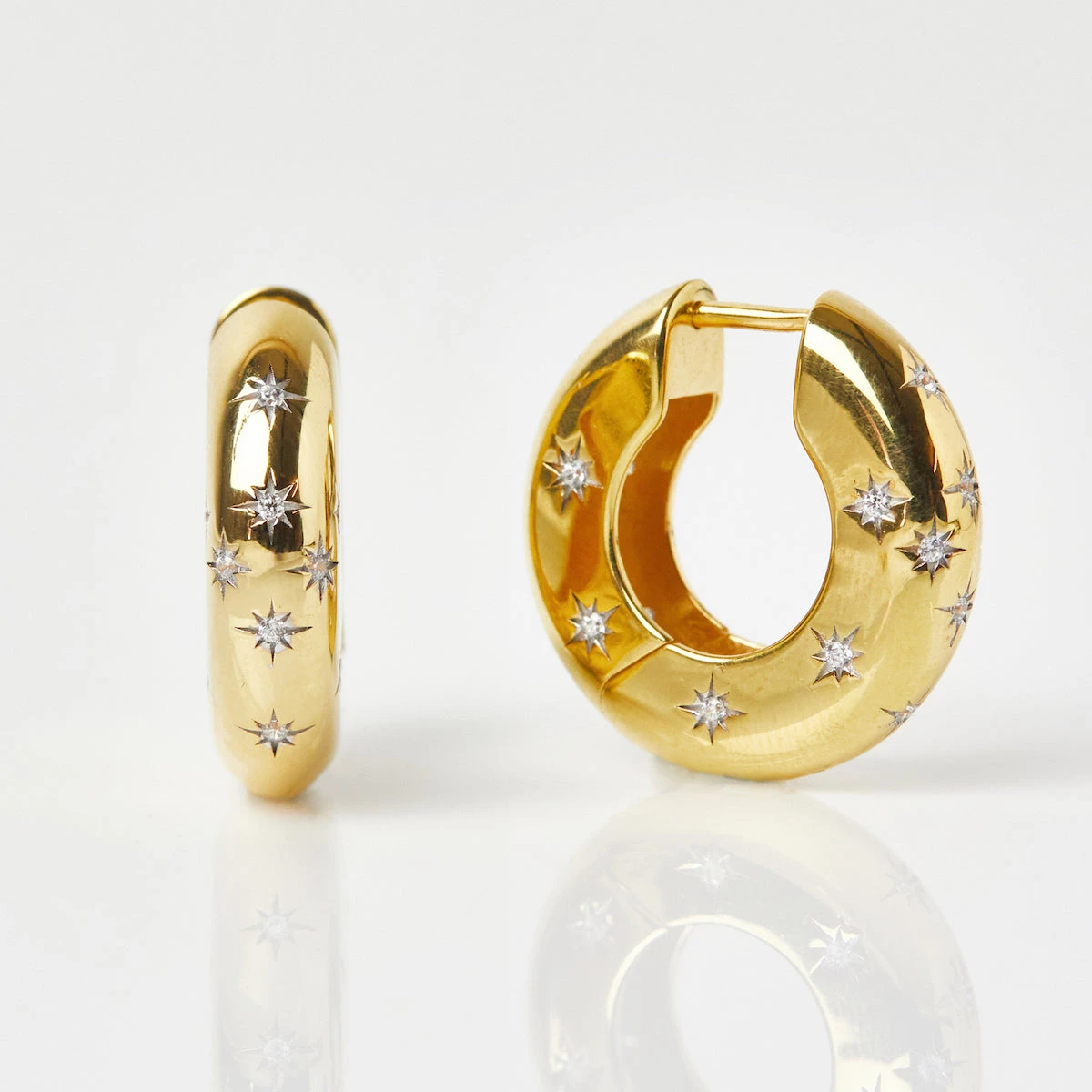 Celestial Chunky Star Set Hoop 1 Celestial Chunky Star Set Hoop