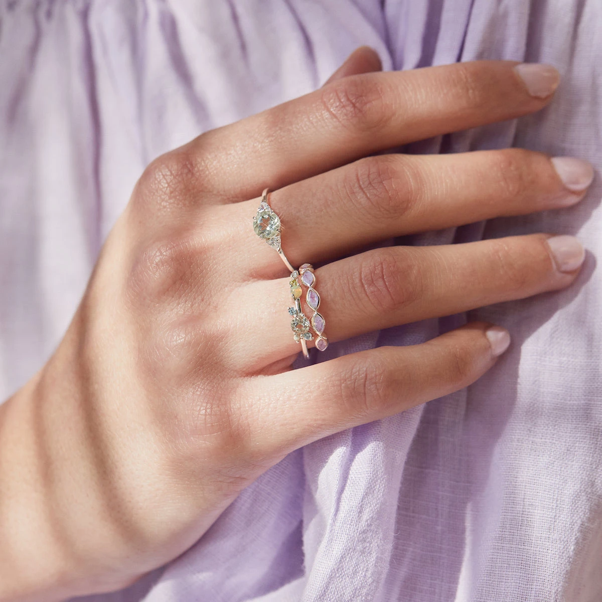 Garden Party Eden Ring In Green Amethyst 2 Garden Party Eden Ring In Green Amethyst - Image 2