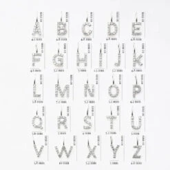 Diamond Initial Charm -Carrie Elizabeth CarrieElizabethJewellery9kDiamondSolidWhiteGoldAlphabetInitialCharms