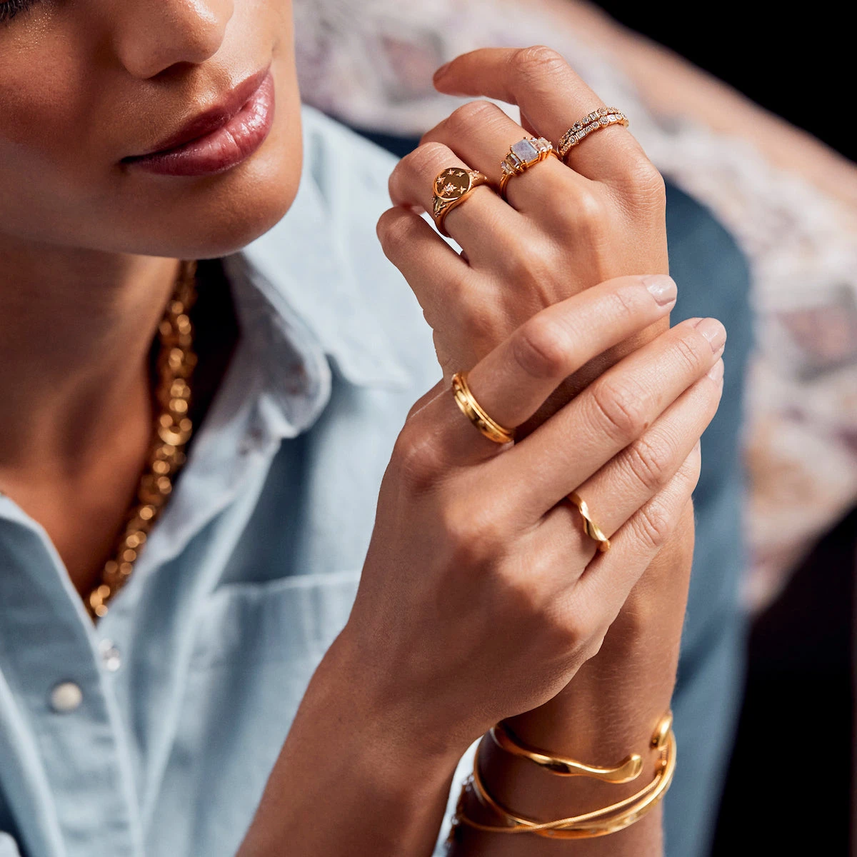 Star Set Spinning Ring 3 Star Set Spinning Ring - Image 3