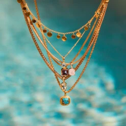 Garden Party Blue Topaz Hexagon Necklace -Carrie Elizabeth CarrieElizabethJewelleryBH4A3213 v11 4ceb6037 f559 4b22 8504 dba032c7fa58