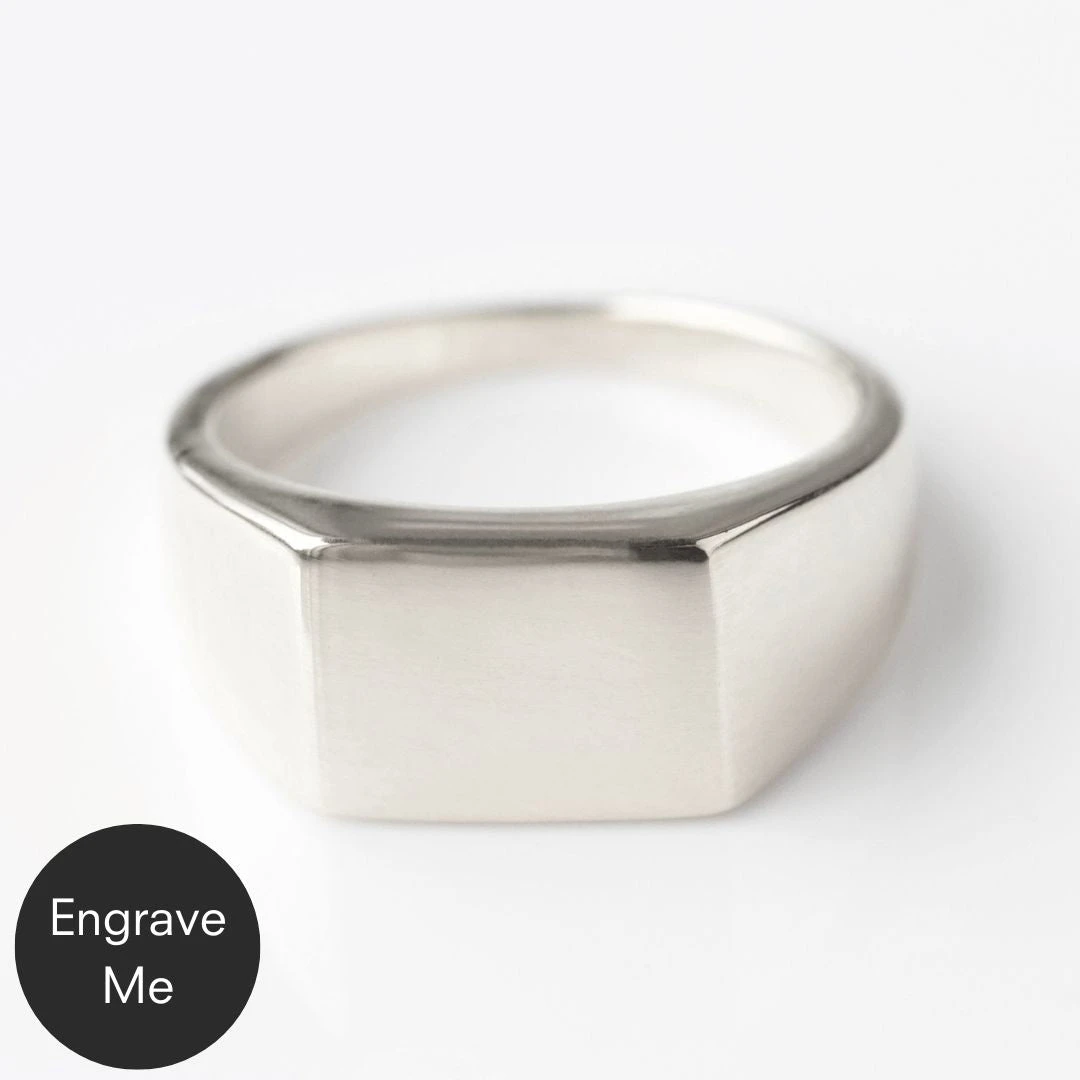 Mens Square Signet Ring 1 Mens Square Signet Ring