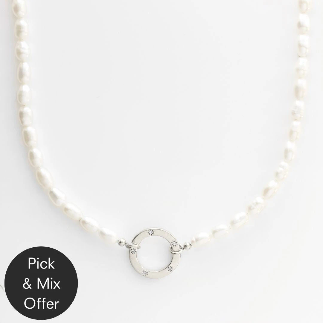 Celestial Star Set Clasp Pearl Necklace 1 Celestial Star Set Clasp Pearl Necklace