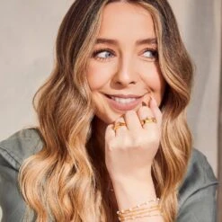 Zoe Sugg Power Intention Ring In Opal -Carrie Elizabeth CarrieElizabethZoeSuggJewelleryIntentionsCollection230706 CEJ ZS CAMPAIGN 5085 v11