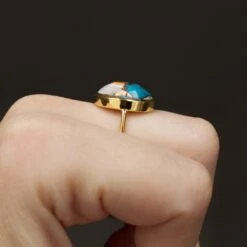 Statement Oyster Turquoise Ring -Carrie Elizabeth CopperTurquoiseOysterRing scaled