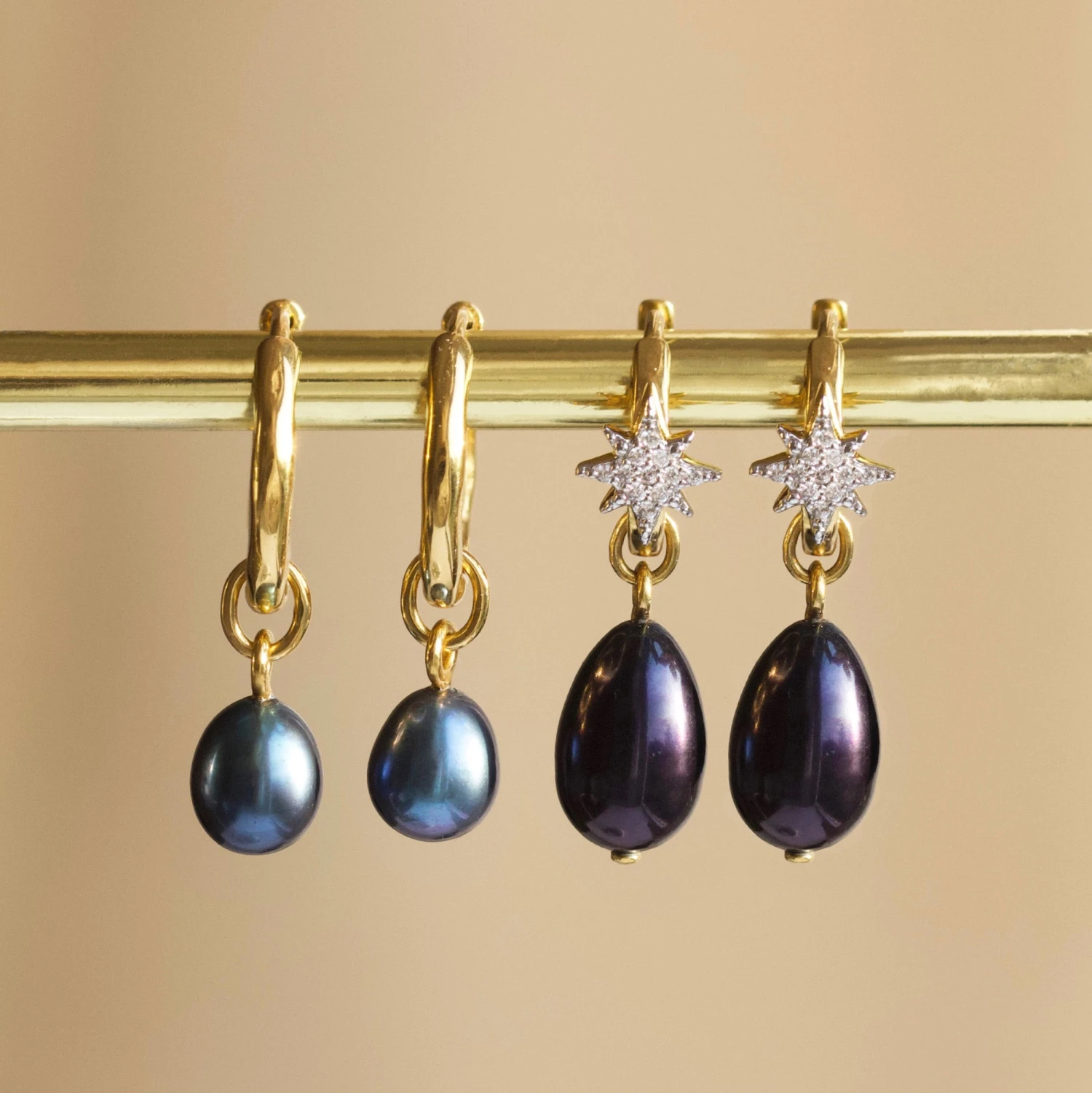 Black Pearl Drop Earrings 5 Black Pearl Drop Earrings - Image 5