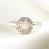 Ophelia Morganite, Sapphire And Diamond Ring 14k White Gold- UK Size W