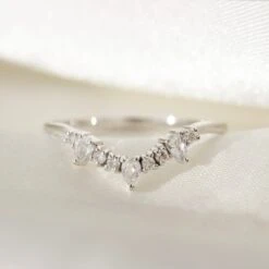 Diamond & Sapphire Droplet Hugging Ring