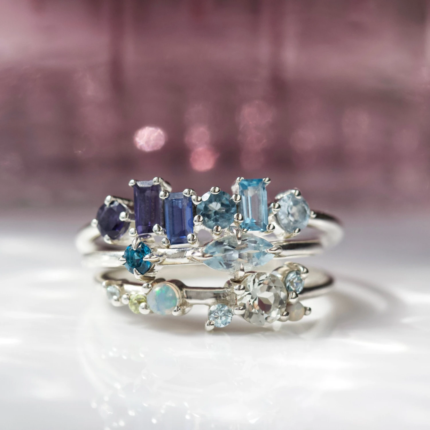 Garden Party Blue Topaz Ombre Ring 4 Garden Party Blue Topaz Ombre Ring - Image 4