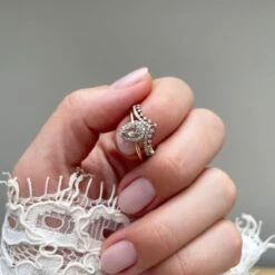 Estelle Morganite & Diamond Ring UK Size P -Carrie Elizabeth ESTELLE1copy 074e68fa e2b5 4b8d 8a85 39eb3729b6e0