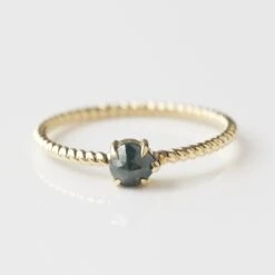 Exclusive Ocean Blue Pear Diamond Twist Band Ring - Size Large