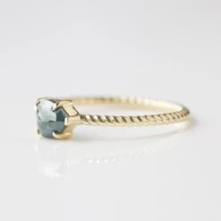 Exclusive Ocean Blue Pear Diamond Twist Band Ring - Size Medium 13 Exclusive Ocean Blue Pear Diamond Twist Band Ring - Size Medium -Carrie Elizabeth EX R SS24 22B