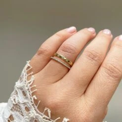 Diamond Pave Half Eternity Ring -Carrie Elizabeth Eternity StarSetStack 1