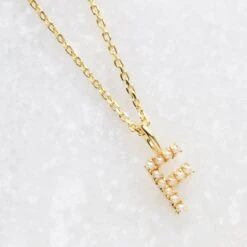Pearl Initial Necklace -Carrie Elizabeth F