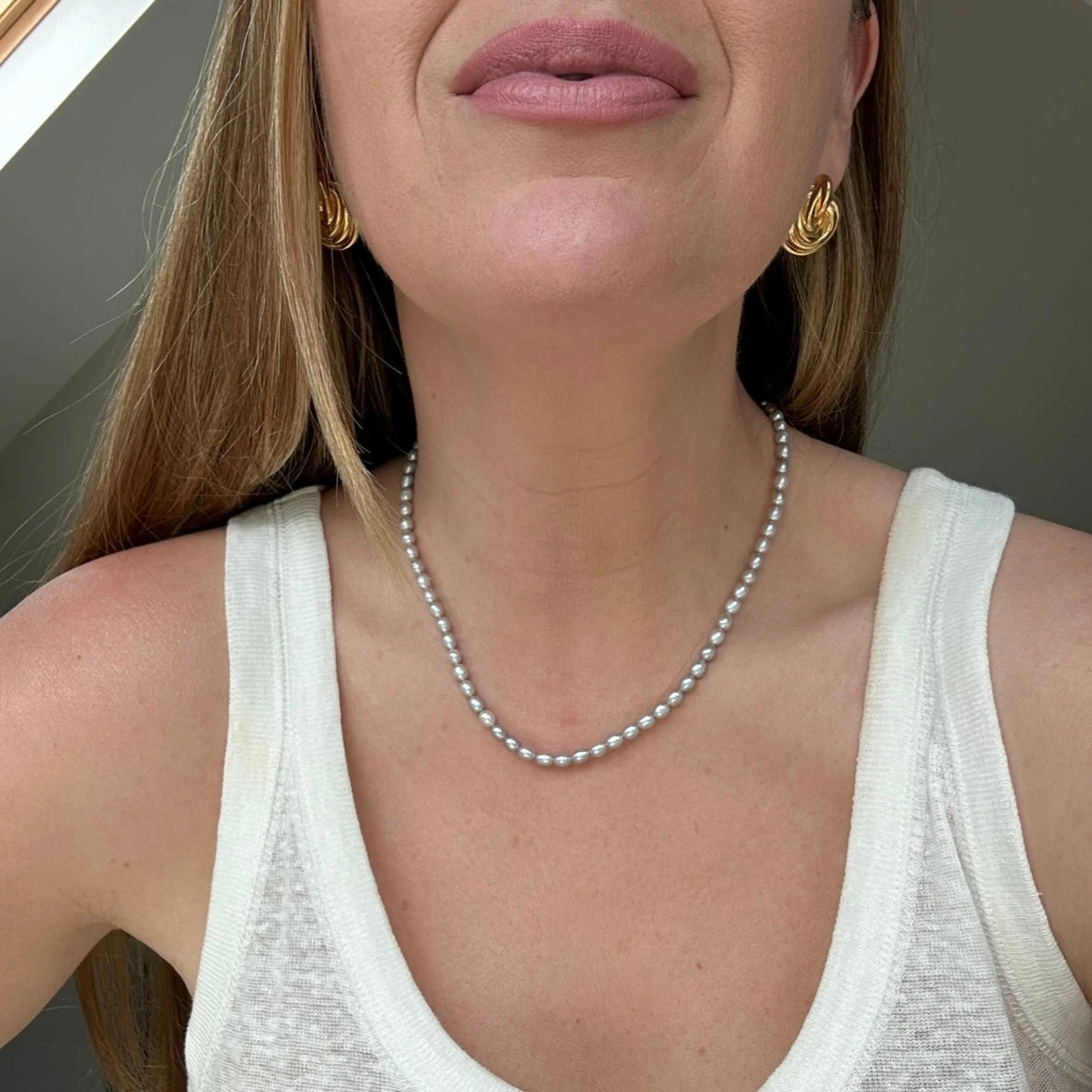 Sunray Clasp Grey Pearl Necklace 3 Sunray Clasp Grey Pearl Necklace - Image 3