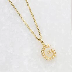 Pearl Initial Necklace -Carrie Elizabeth G