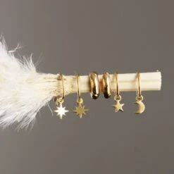 Star Charm Hoops In Gold Vermeil 9 Star Charm Hoops In Gold Vermeil -Carrie Elizabeth HoopsUnder803 scaled