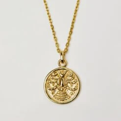 Horoscope Zodiac Engravable Coin Necklace -Carrie Elizabeth HoroscopeZodiacPendantNecklaceInGoldVermeil CANCER 441d8832 21e6 4c68 a7f7 5f001a33fa5e scaled