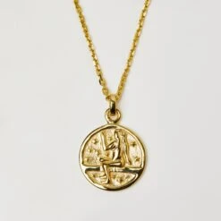 Horoscope Zodiac Engravable Coin Necklace -Carrie Elizabeth HoroscopeZodiacPendantNecklaceInGoldVermeil VIRGO ea4bed9f 3135 424b bb3c 146aed8ce89c scaled