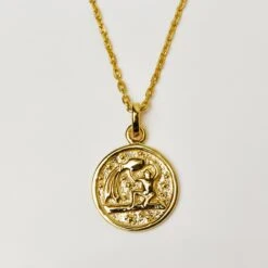 Horoscope Zodiac Engravable Coin Necklace -Carrie Elizabeth Horoscope Zodiac Pendant Necklace In Gold Vermeil AQUARIUS 1a8c83ee 8ec7 4044 a682 695abeb744f8 scaled