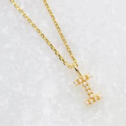 Pearl Initial Necklace -Carrie Elizabeth I