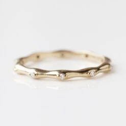 Diamond Fern Stacking Ring