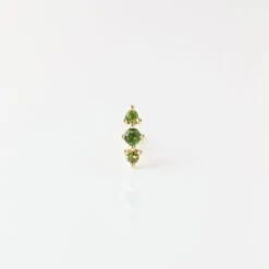 Tourmaline Triple Stone Stud