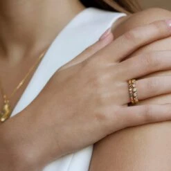 Bezel Set Cubic Zirconia Eternity Ring 13 Bezel Set Cubic Zirconia Eternity Ring -Carrie Elizabeth IMG 0508copy222 scaled