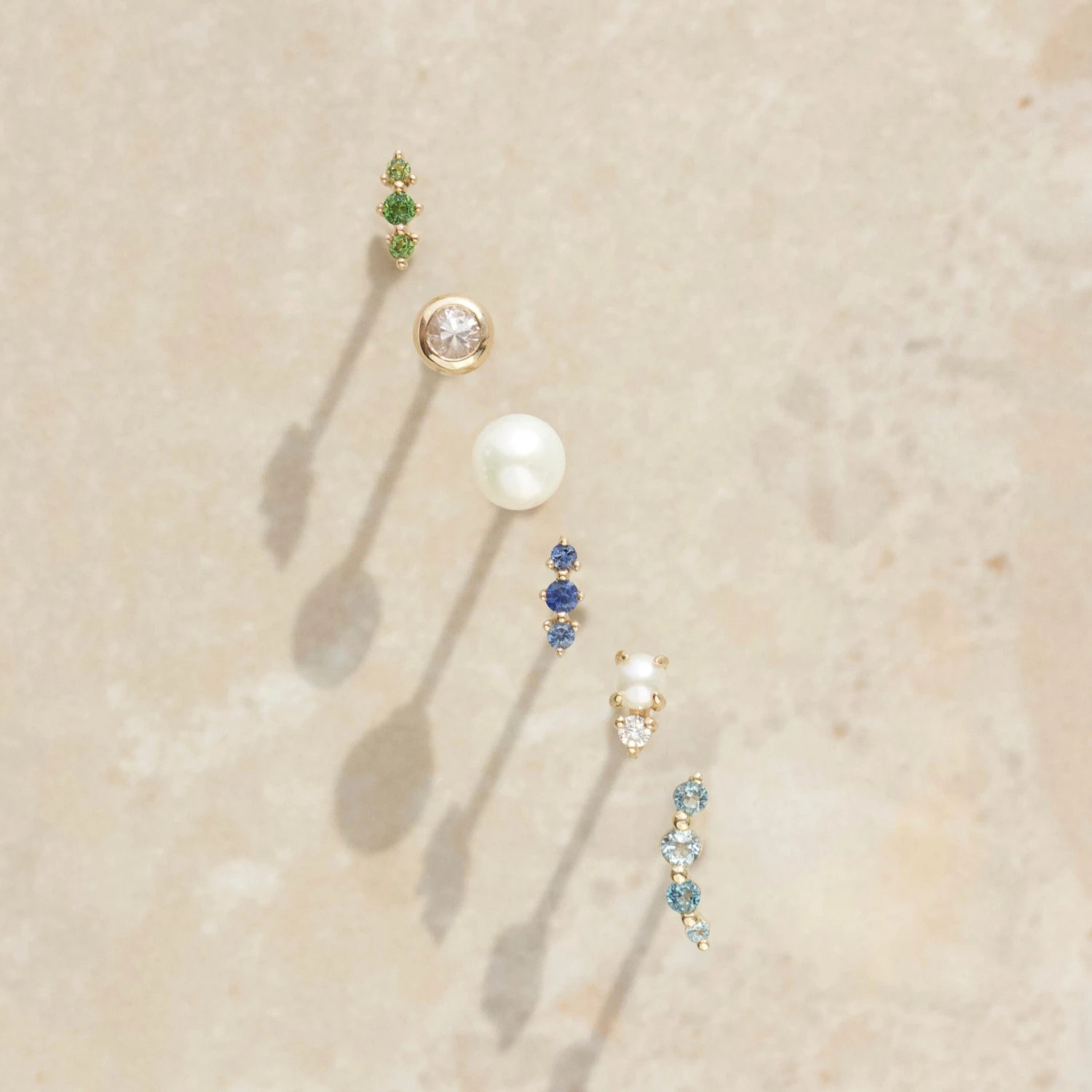 Sapphire Bezel Set Stud Earring 5 Sapphire Bezel Set Stud Earring - Image 5