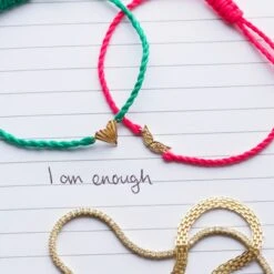 I Am Enough Cord Bracelet -Carrie Elizabeth IMG 0921copy2copy scaled