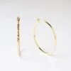 Large Diamond Cut Slim Hoop Earrings