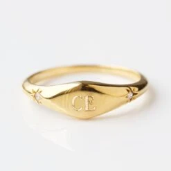 Star Set Diamond Signet Ring -Carrie Elizabeth IMG 1125copy4