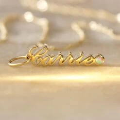 Custom Made Birthstone Name Charm -Carrie Elizabeth IMG 1391copy3 scaled