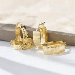 Diamond Cut Oval Hoop Earrings -Carrie Elizabeth IMG 1611 copy2 1 scaled