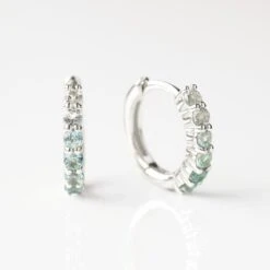 Ombre Gemstone Huggie Hoop Earrings