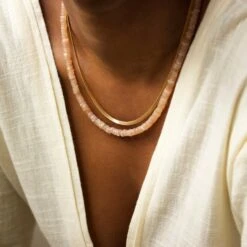 Peach Moonstone Chunky Beaded Necklace 8 Peach Moonstone Chunky Beaded Necklace -Carrie Elizabeth IMG 2097copy2 scaled