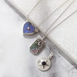 Black Mother Of Pearl Tarot Card Engravable Necklace -Carrie Elizabeth IMG 2242copy2 scaled