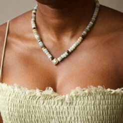 Chunky Aqua Jade Beaded Necklace 11 Chunky Aqua Jade Beaded Necklace -Carrie Elizabeth IMG 2275copy3 scaled