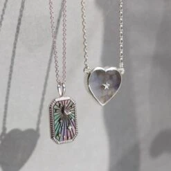 Black Mother Of Pearl Tarot Card Engravable Necklace -Carrie Elizabeth IMG 2319copy2 scaled