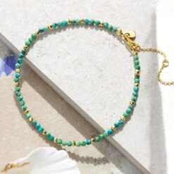 Turquoise Beaded Anklet -Carrie Elizabeth IMG 2327copy2 scaled