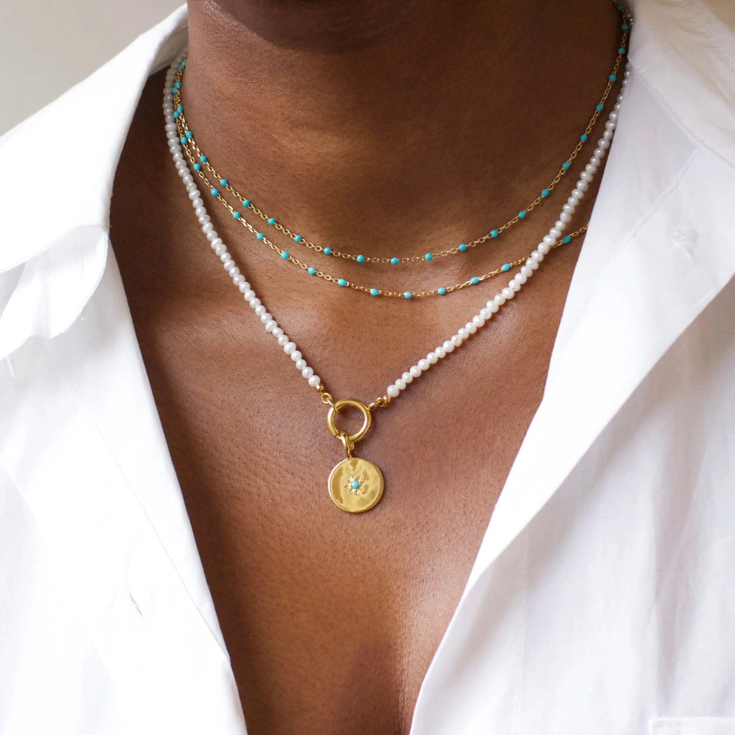 Star Set Birthstone Coin Pendant 4 Star Set Birthstone Coin Pendant - Image 4