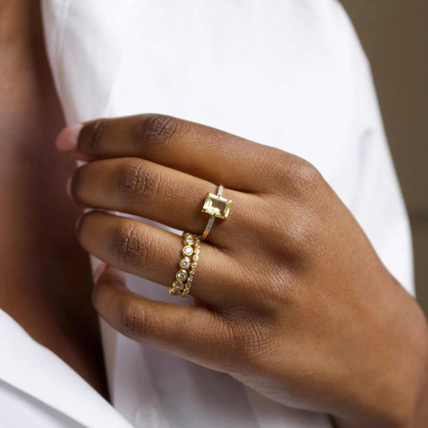 Savannah Lemon Quartz & Diamond Cocktail Ring 4 Savannah Lemon Quartz & Diamond Cocktail Ring - Image 4