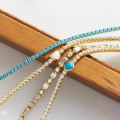 Turquoise Heart Tennis Bracelet -Carrie Elizabeth IMG 2544copy2 c01b2a02 7c39 4495 9e3f 58f9b9736d3c scaled
