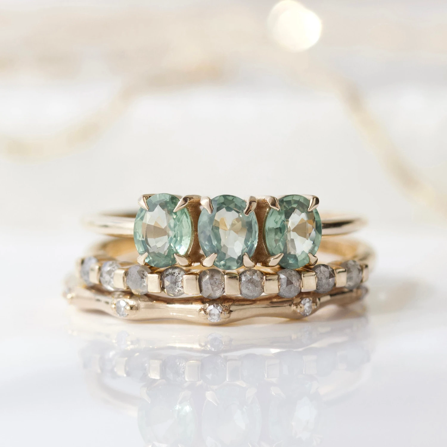 Diamond Fern Stacking Ring 3 Diamond Fern Stacking Ring - Image 3