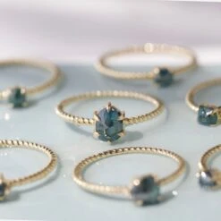 Exclusive Ocean Blue Oval Diamond Twist Band Ring - Size Medium 9 Exclusive Ocean Blue Oval Diamond Twist Band Ring - Size Medium -Carrie Elizabeth IMG 3074copy2 scaled