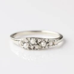 Madeline Pearl And Diamond Scatter Ring